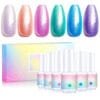 Rainbow Glitter Pearl Gel Nail Polish Set Rainbow Glitter Pearl Gel Nail Polish Set