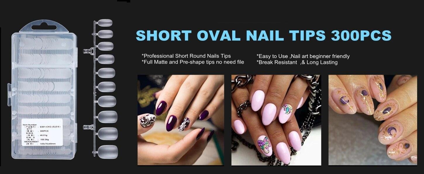 Ultra-Short Matte Oval False Nails