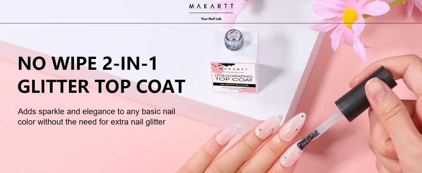 Holographic Glitter Gel Top Coat (15ml)