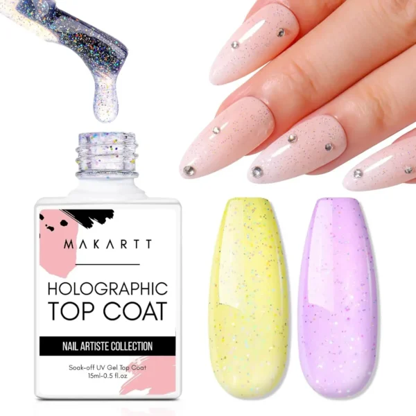 Holographic Glitter Gel Top Coat (15ml)