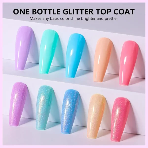 Champagne Glitter Gel Top Coat (15ml)