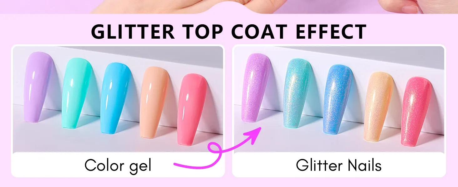 Champagne Glitter Gel Top Coat (15ml)