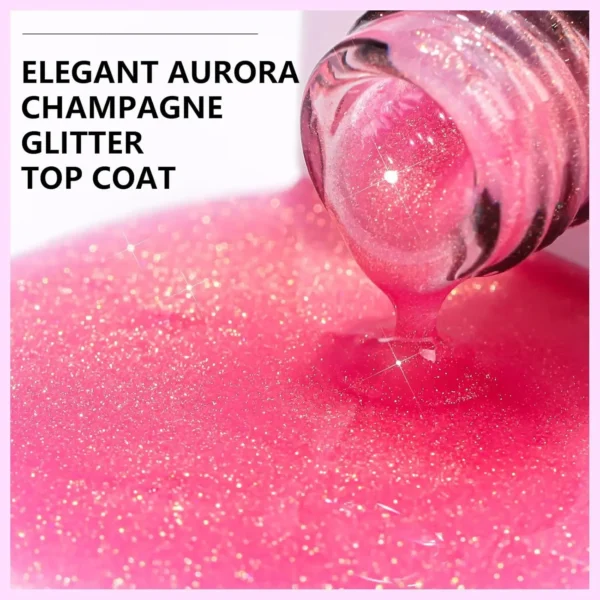 Champagne Glitter Gel Top Coat (15ml)