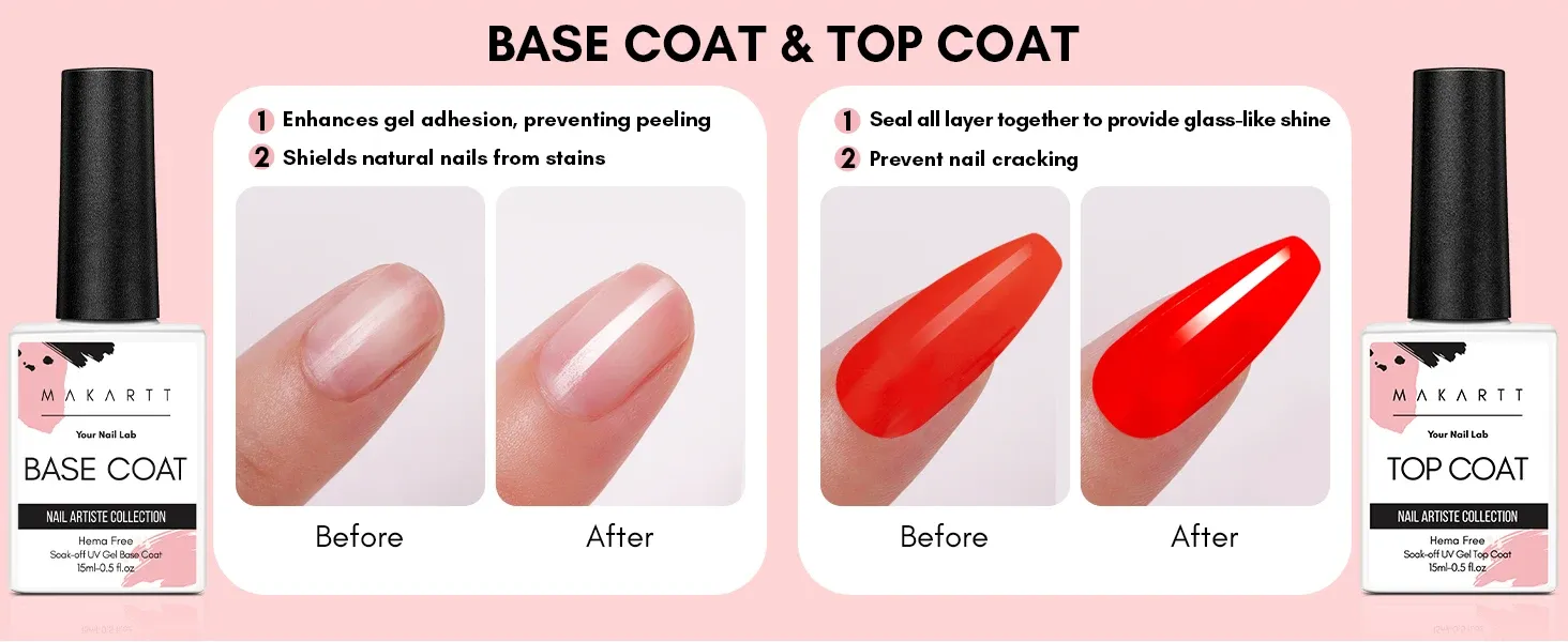 Hema-Free Gel Base & Top Coat Duo (2 x 15ml)