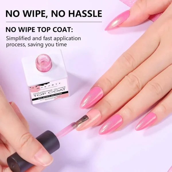 Champagne Glitter Gel Top Coat (15ml)