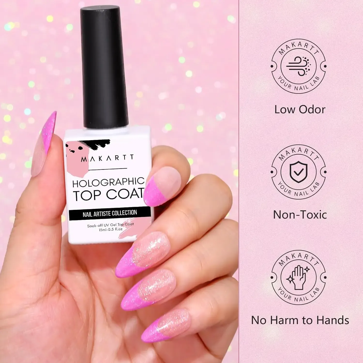 Holographic Glitter Gel Top Coat (15ml)