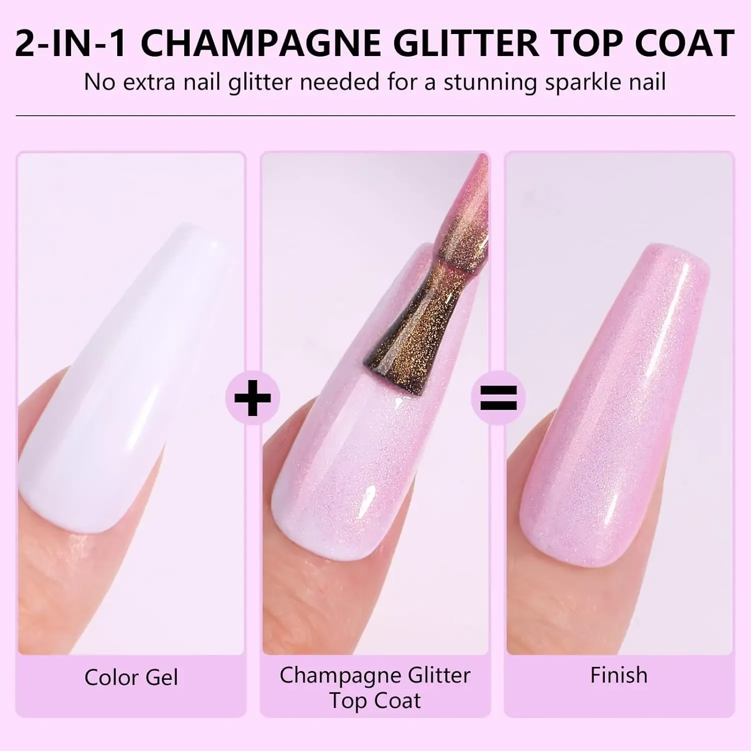 Champagne Glitter Gel Top Coat (15ml)
