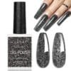 Black Glitter Gel Nail Polish (15ml) Black Glitter Gel Nail Polish (15ml)