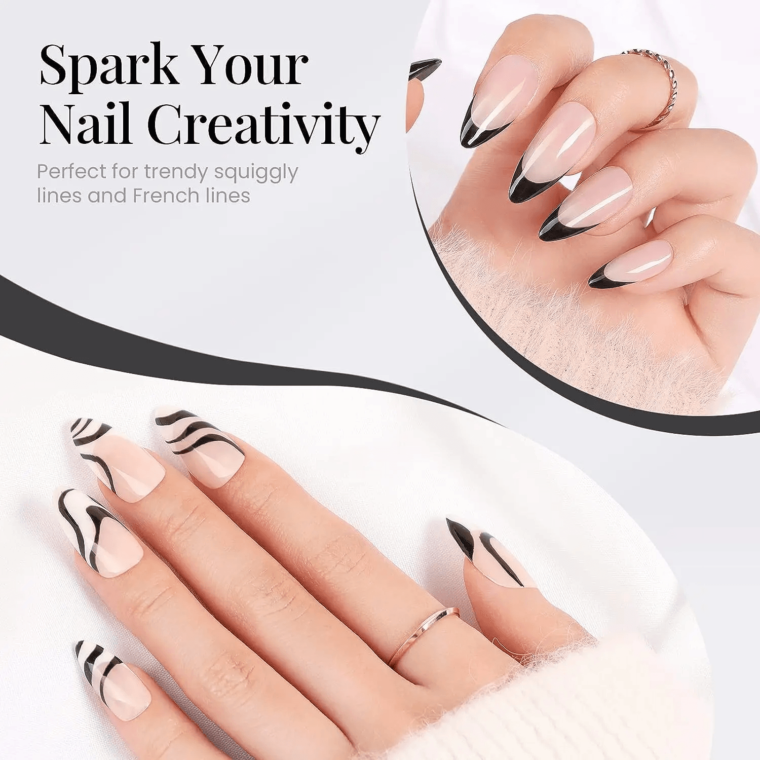 Classic Black & White Gel Polish Set (15ml)