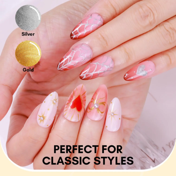 Metallic Glitter Nail Art Liner Set