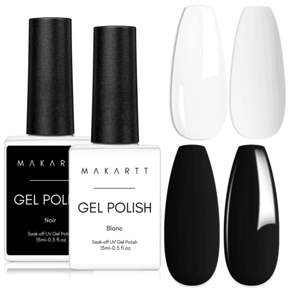 Classic Black & White Gel Polish Set (15ml)