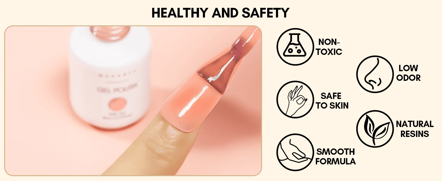 6-Color Glitter Pink & Brown Gel Polish Set (8ml)