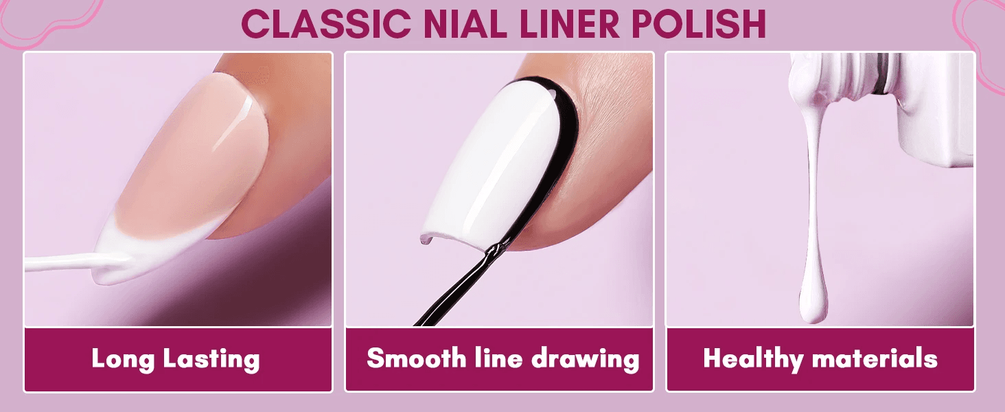 French Tip Liner Gel Set (2 x 8ml)