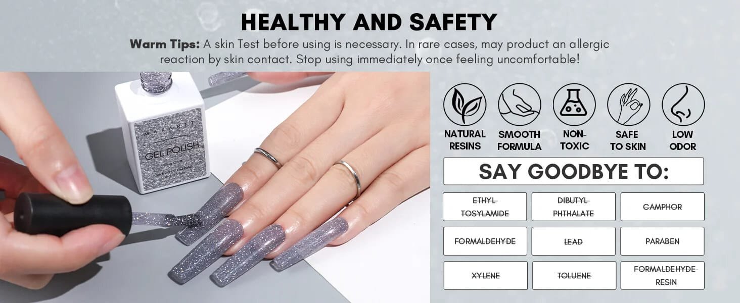 Black Glitter Gel Nail Polish (15ml)