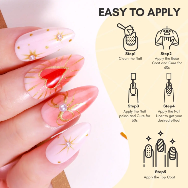 Metallic Glitter Nail Art Liner Set