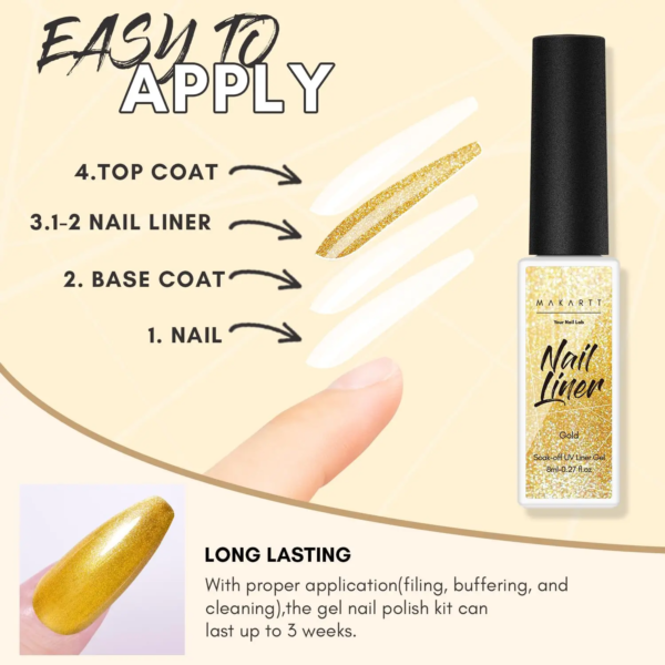 Metallic Glitter Nail Art Liner Set