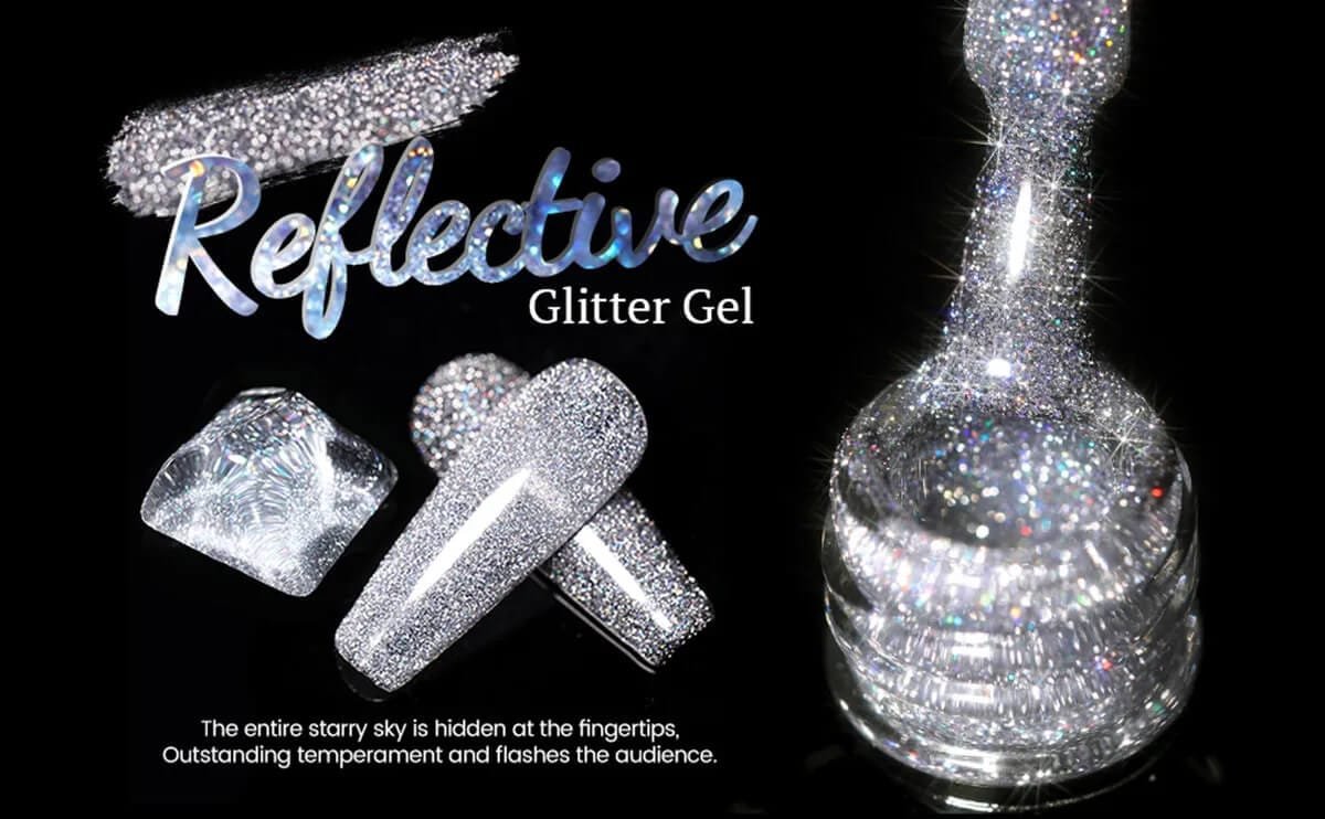 Black Glitter Gel Nail Polish (15ml)