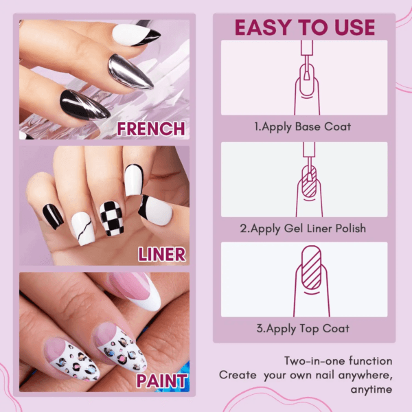 French Tip Liner Gel Set (2 x 8ml)