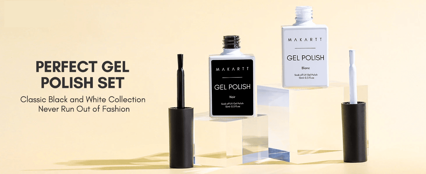 Classic Black & White Gel Polish Set (15ml)