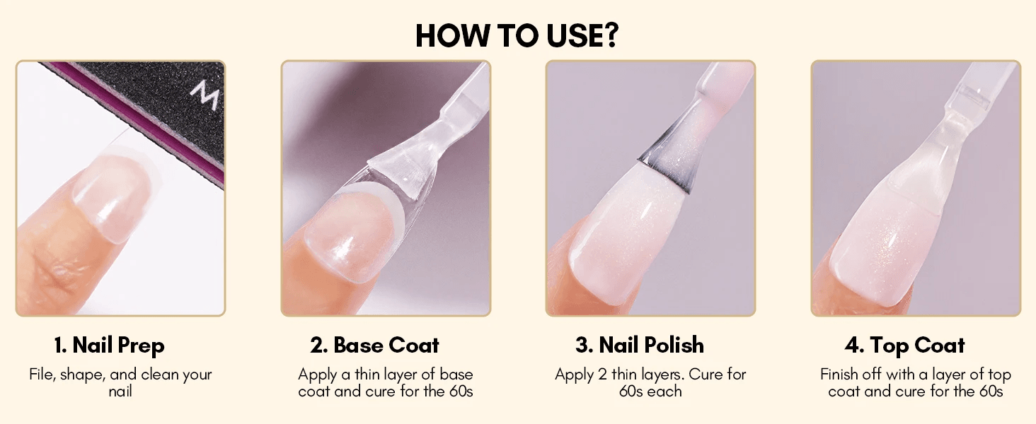 6-Color Glitter Pink & Brown Gel Polish Set (8ml)