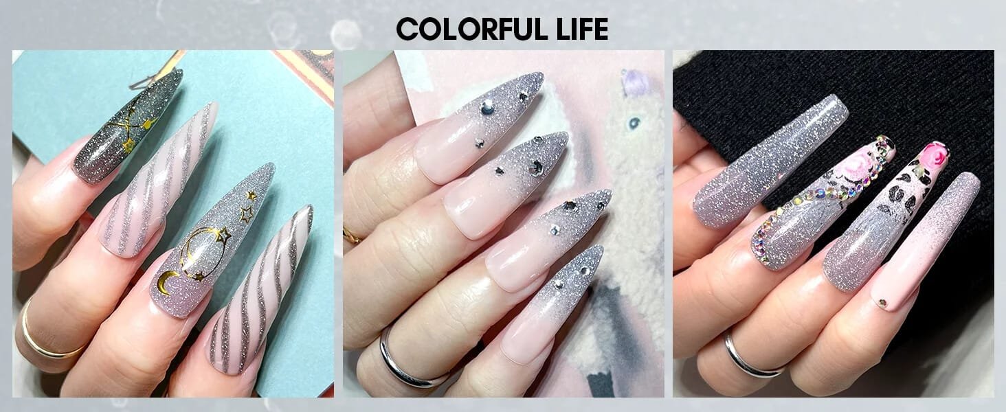 Black Glitter Gel Nail Polish (15ml)