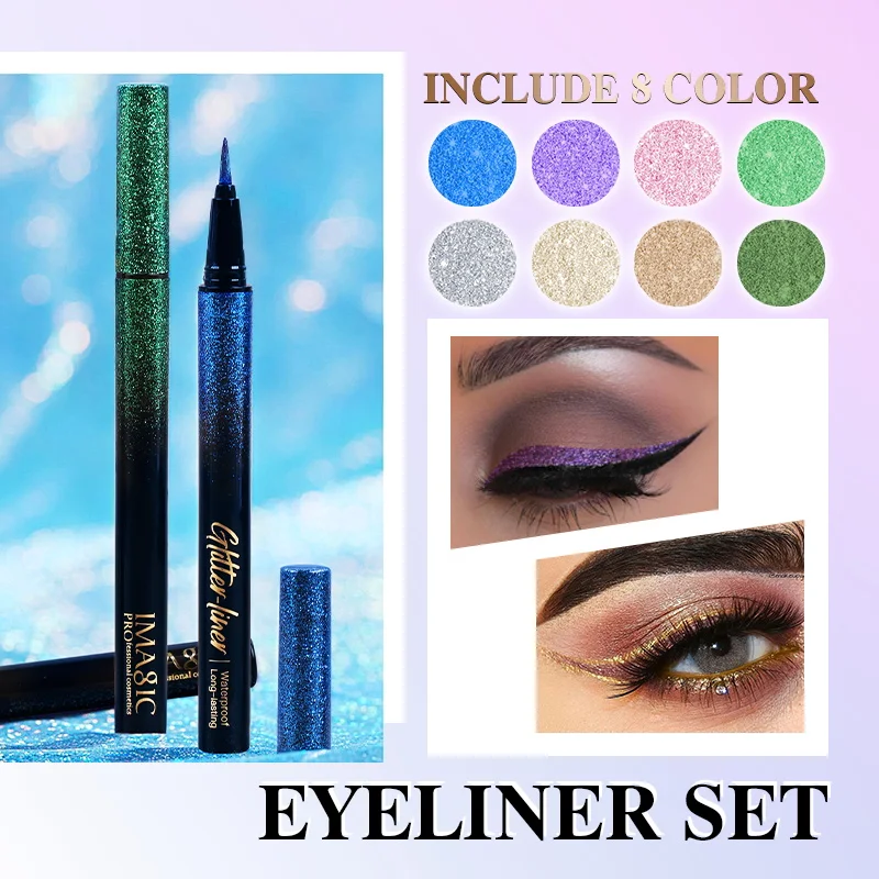 8-Color Glitter Waterproof Eyeliner 8-Color Glitter Waterproof Eyeliner - Image 2