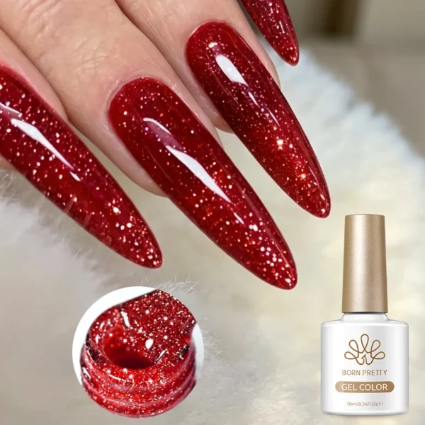 Glitter Gel Polish – Reflective Red