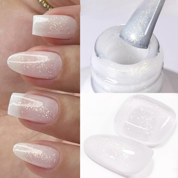 Milky White Jelly Glitter Gel