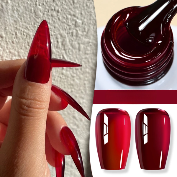Red Gel Nail Polish – Jelly Wine Finish