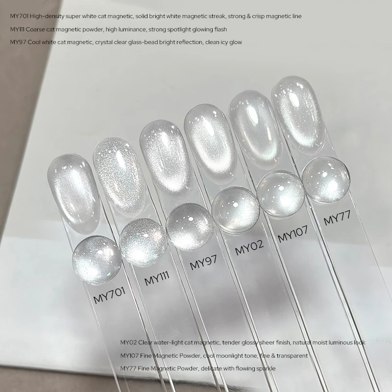 Glass Cat Eye White Gel Polish