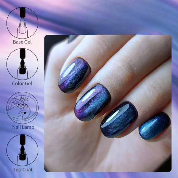 Chameleon Cat Eye Magnetic Gel Polish - Image 3