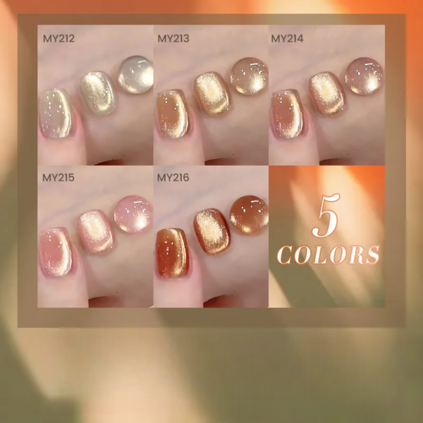 Cat Eye Gel Polish – Golden Magnetic - Image 6