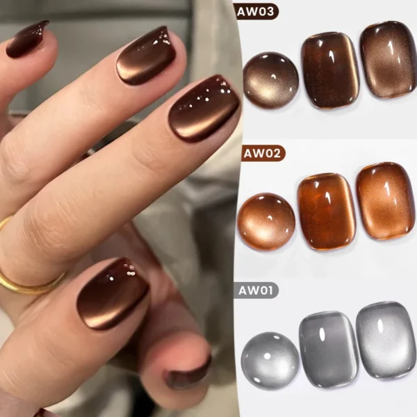 Alternative view of Cat Eye Gel Polish – Golden Magnetic