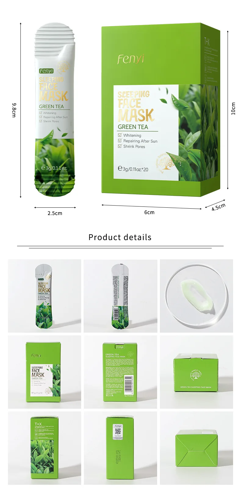 Sleeping Face Mask – Green Tea 10pcs