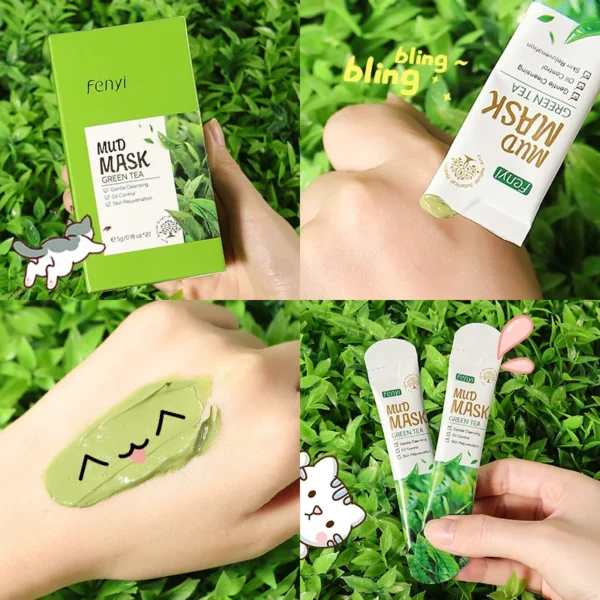 Green Tea Mud Mask – Oil Control 20pcs - Image 4
