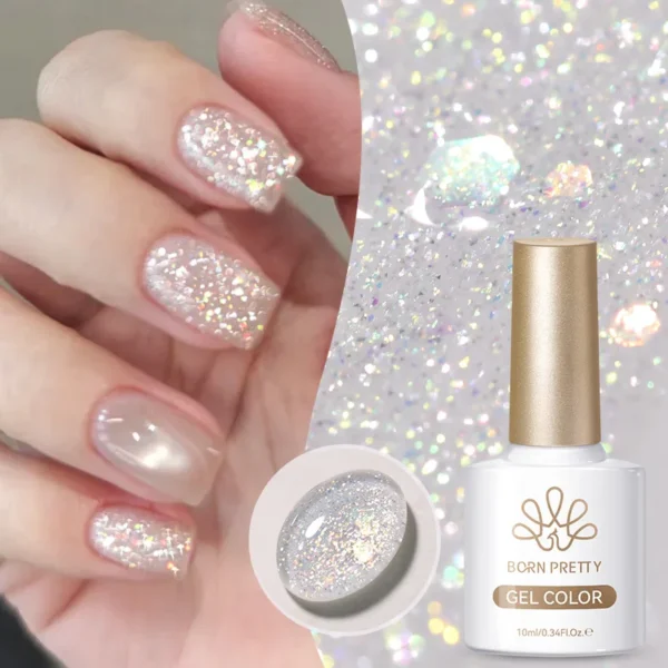 Pink Jelly Glitter Gel Polish - Image 3