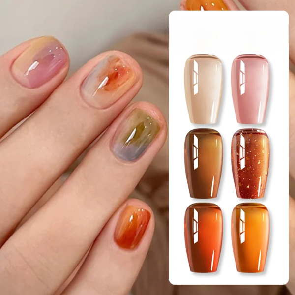 Red Gel Nail Polish – Jelly Wine Finish - Image 4