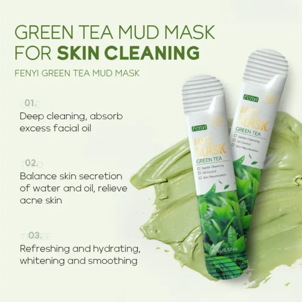 Green Tea Mud Mask – Oil Control 20pcs - Image 5