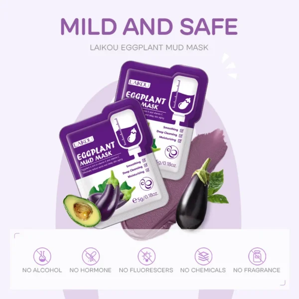 Eggplant Mud Mask – Oil Control 5pcs - Image 4