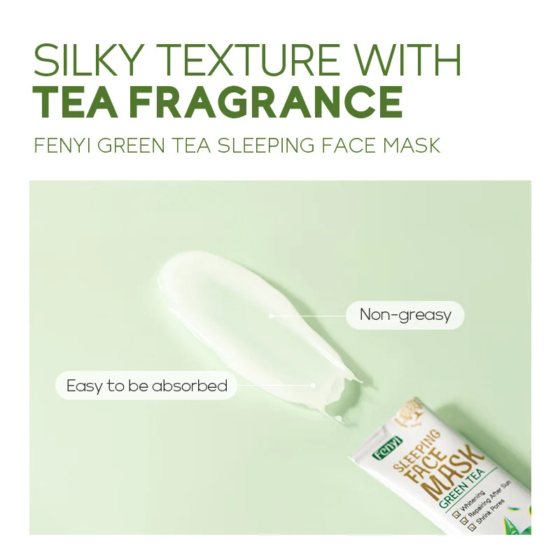 Sleeping Face Mask – Green Tea 10pcs Sleeping Face Mask – Green Tea 10pcs - Image 4