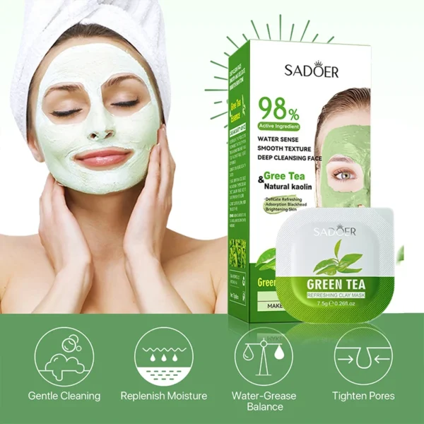 Alternative view of Green Tea Mud Mask – Purifying 8pcs