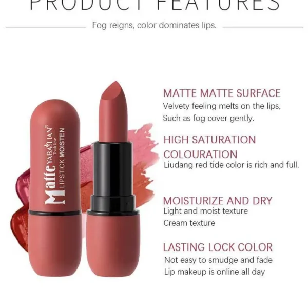 6-Shade Matte Velvet Lipstick - Image 5