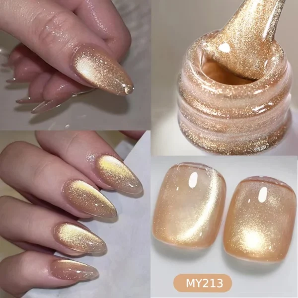 Cat Eye Gel Polish – Golden Magnetic - Image 5