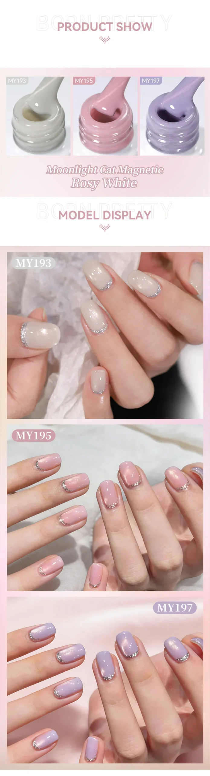 Rosy White Moonlight Cat Eye Gel