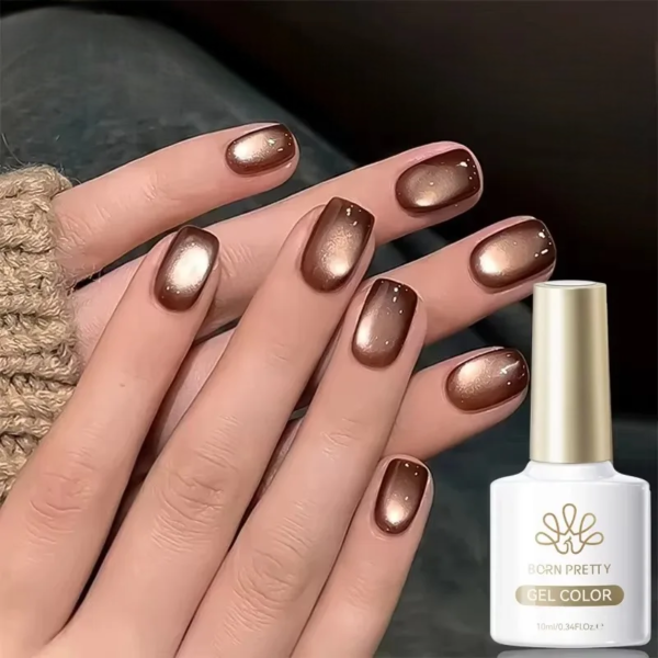 Cat Eye Gel Polish – Golden Magnetic - Image 3
