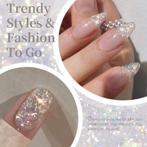 Pink Jelly Glitter Gel Polish - Image 6