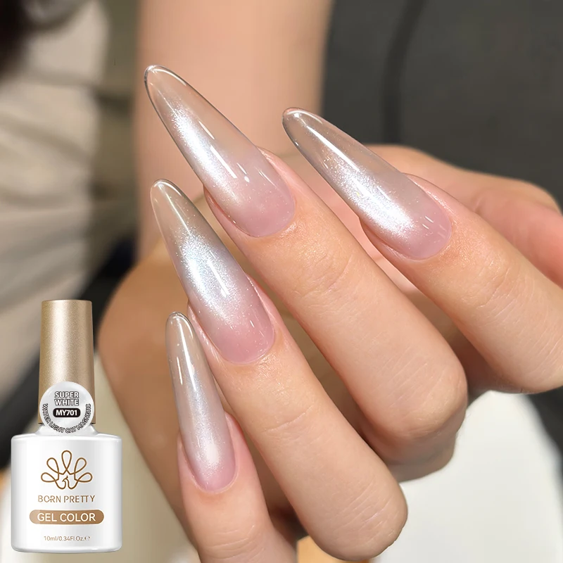 Glass Cat Eye White Gel Polish Glass Cat Eye White Gel Polish - Image 4