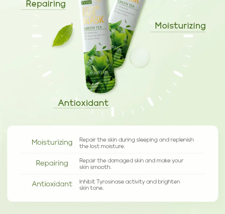 Sleeping Face Mask – Green Tea 10pcs