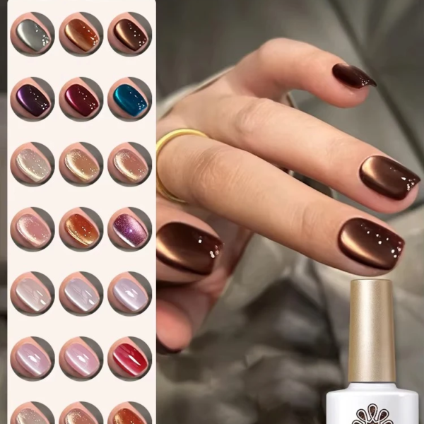 Cat Eye Gel Polish – Golden Magnetic - Image 4