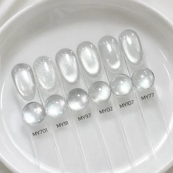 Glass Cat Eye White Gel Polish Glass Cat Eye White Gel Polish - Image 5